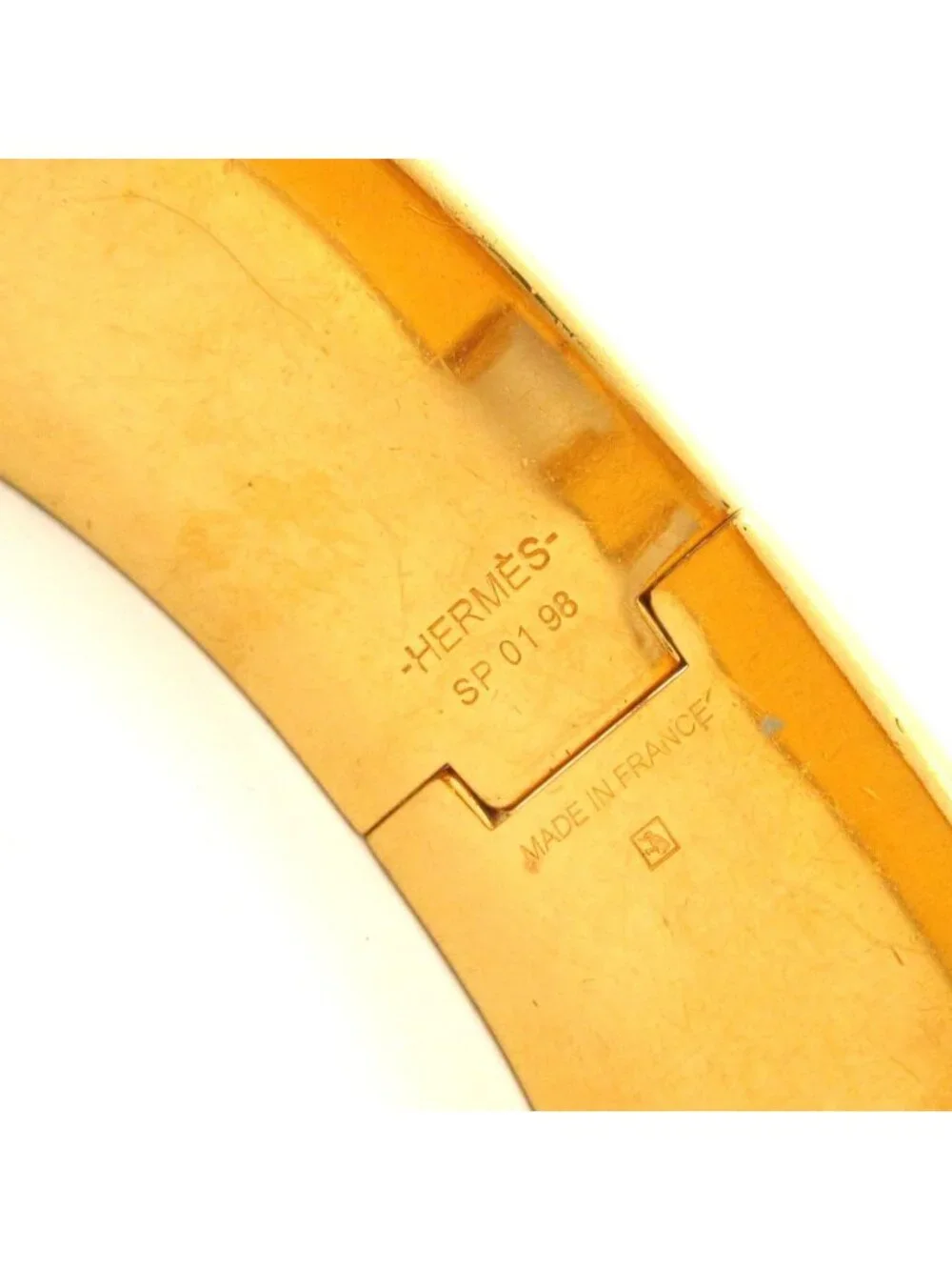 Hermes Bangle Clic Clac Gold Beige Bracelet
